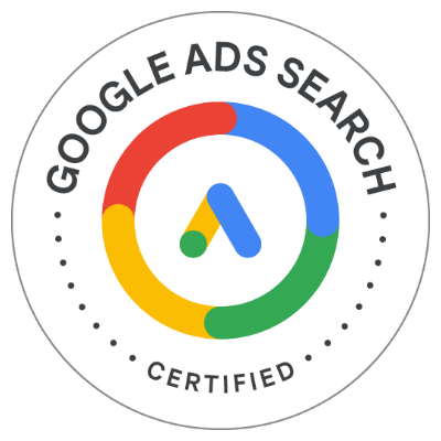 Badge Google Ads Search Certified obtenu par Dominique Anton