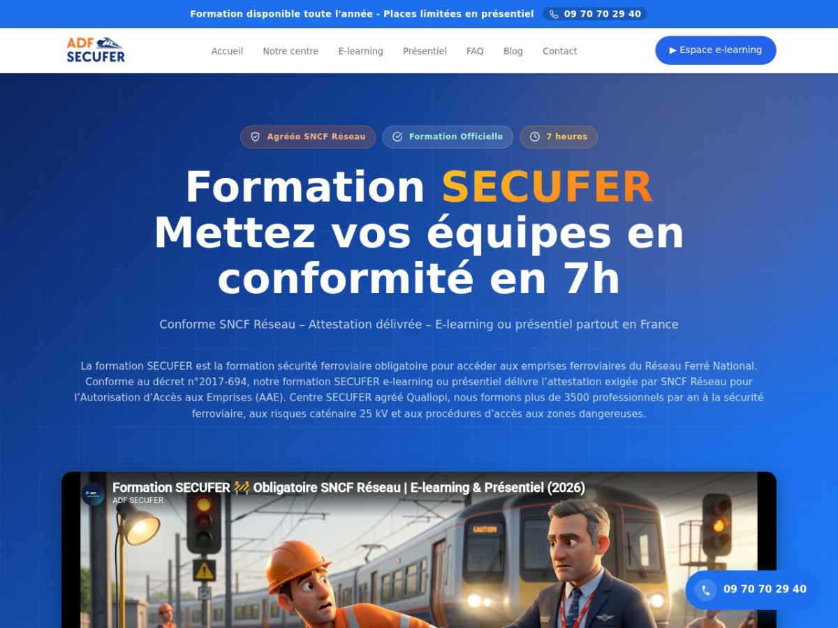 Centre Formation Secufer - Site web de centre de formation sécurité