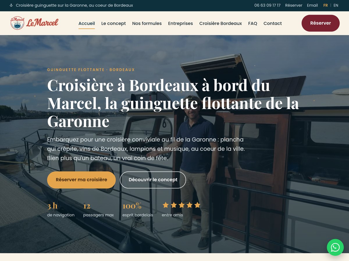 Croisières Bordeaux - Le Marcel, guinguette flottante de la Garonne