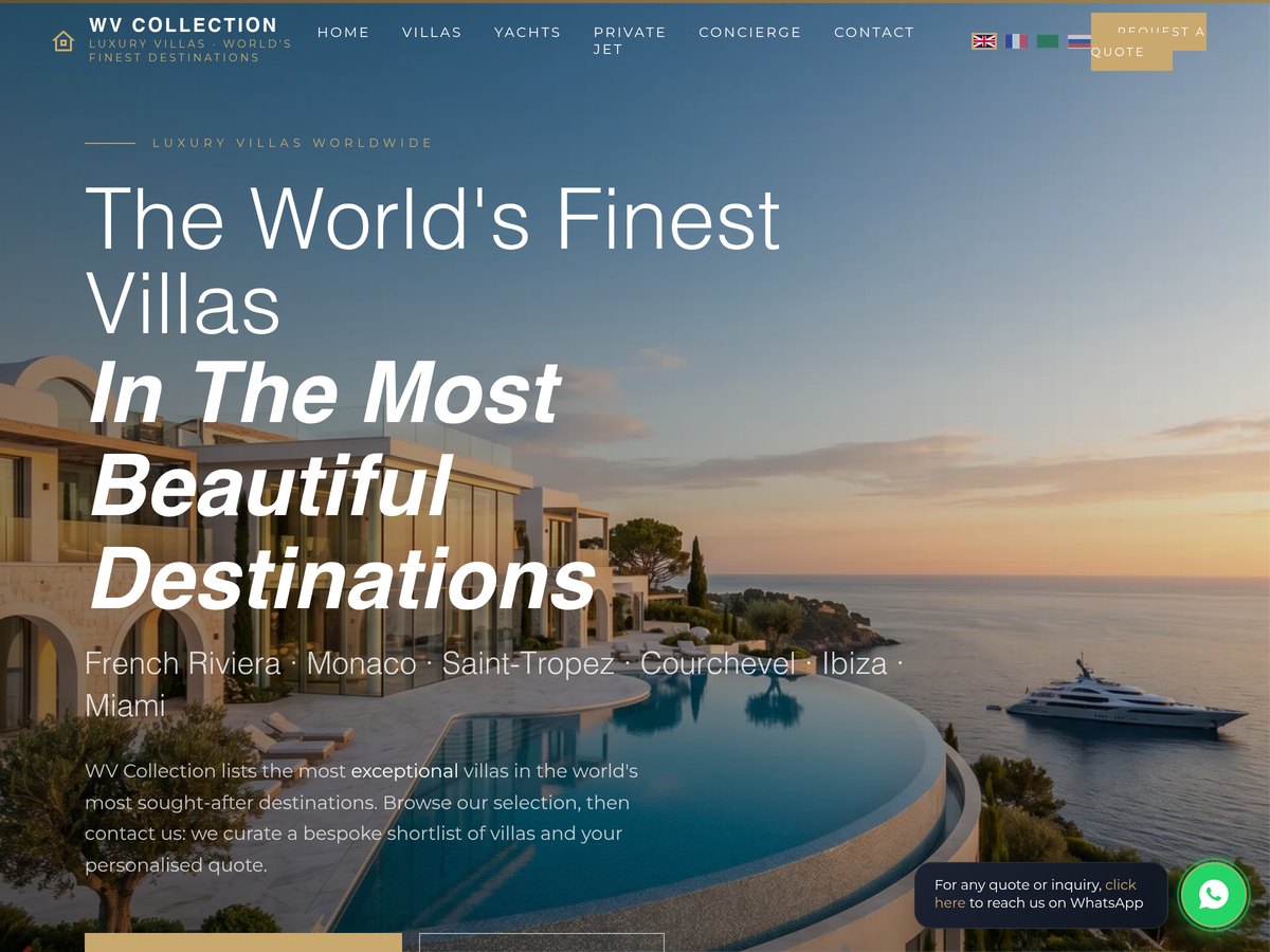 WV Collection - Répertoire international de villas de luxe